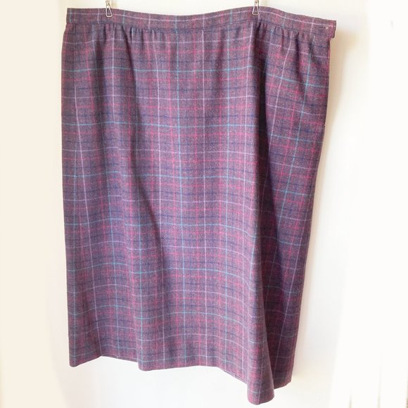 Pendleton Vintage Wool Suit Purple Plaid Plus Jacket Skirt Set Classic Tartan 16 - Picture 4 of 11